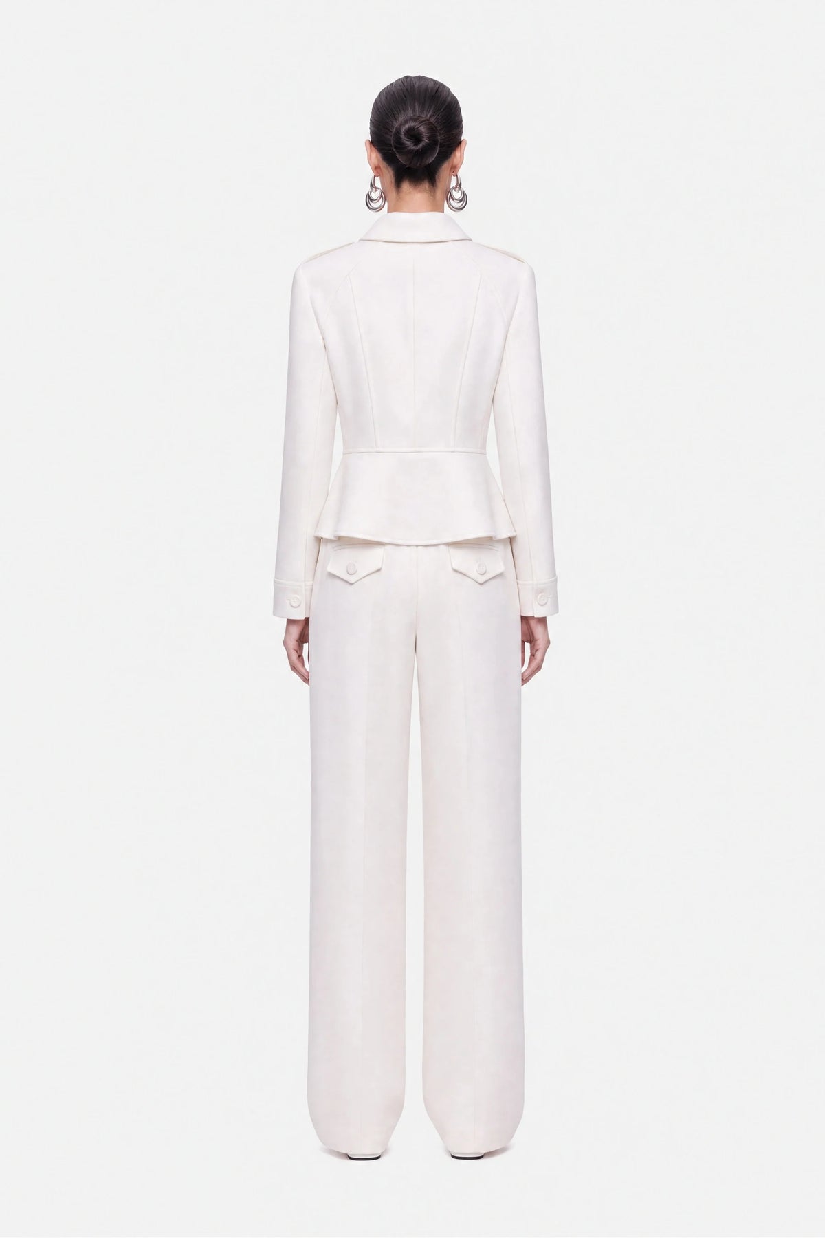 Double Pleat Wide Leg Trousers
