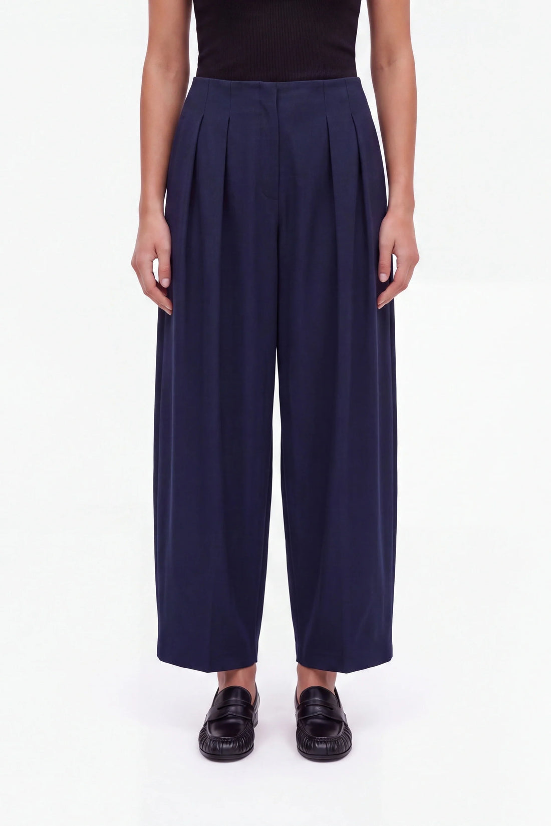 Double Pleat Belted Trousers