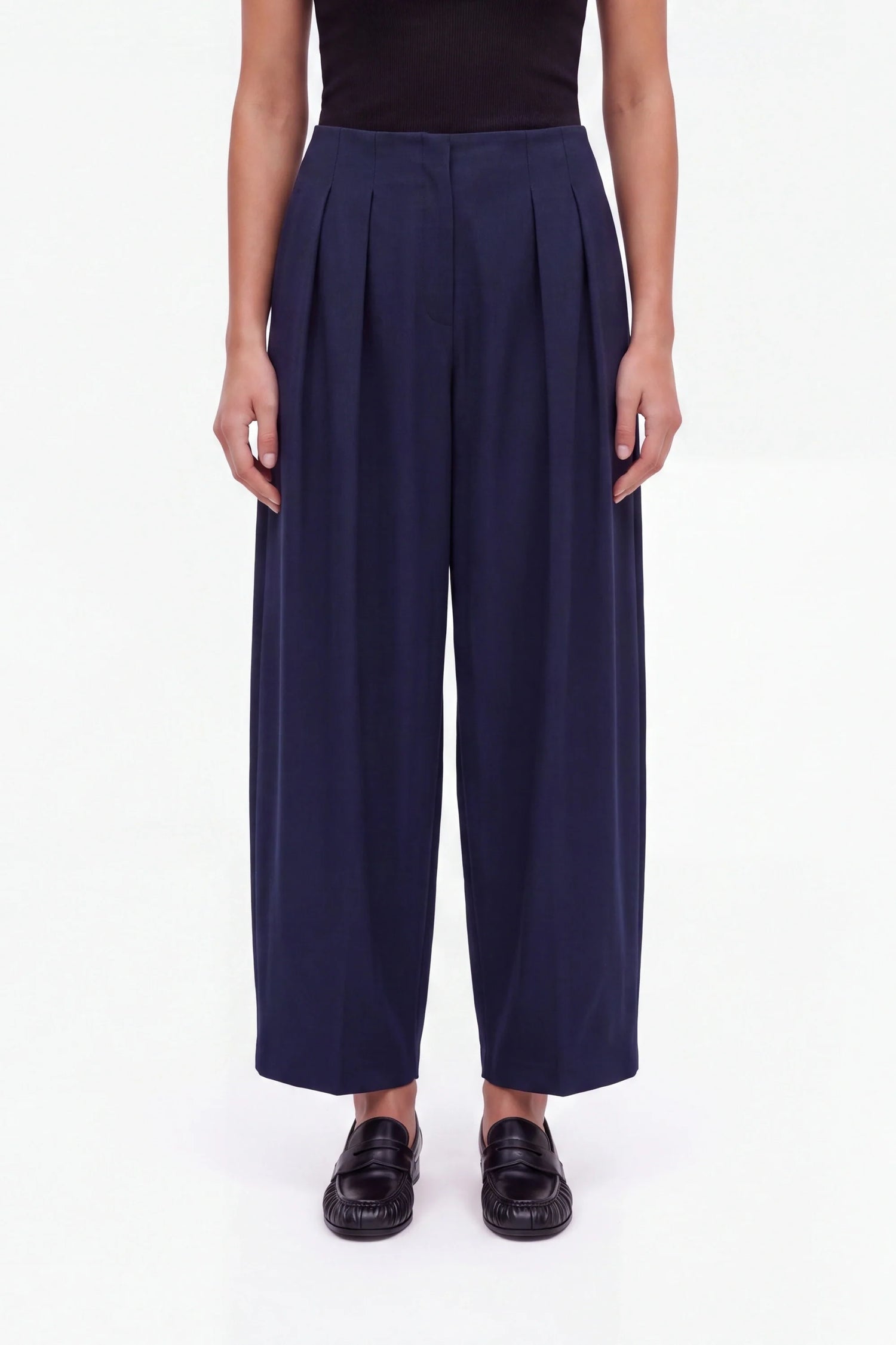 Double Pleat Belted Trousers
