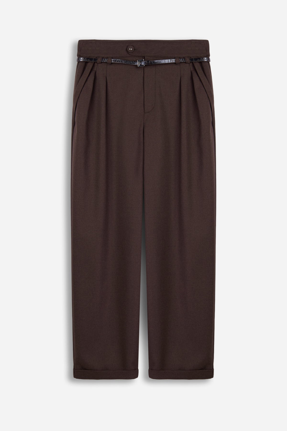 Mid Rise Pleated Trousers