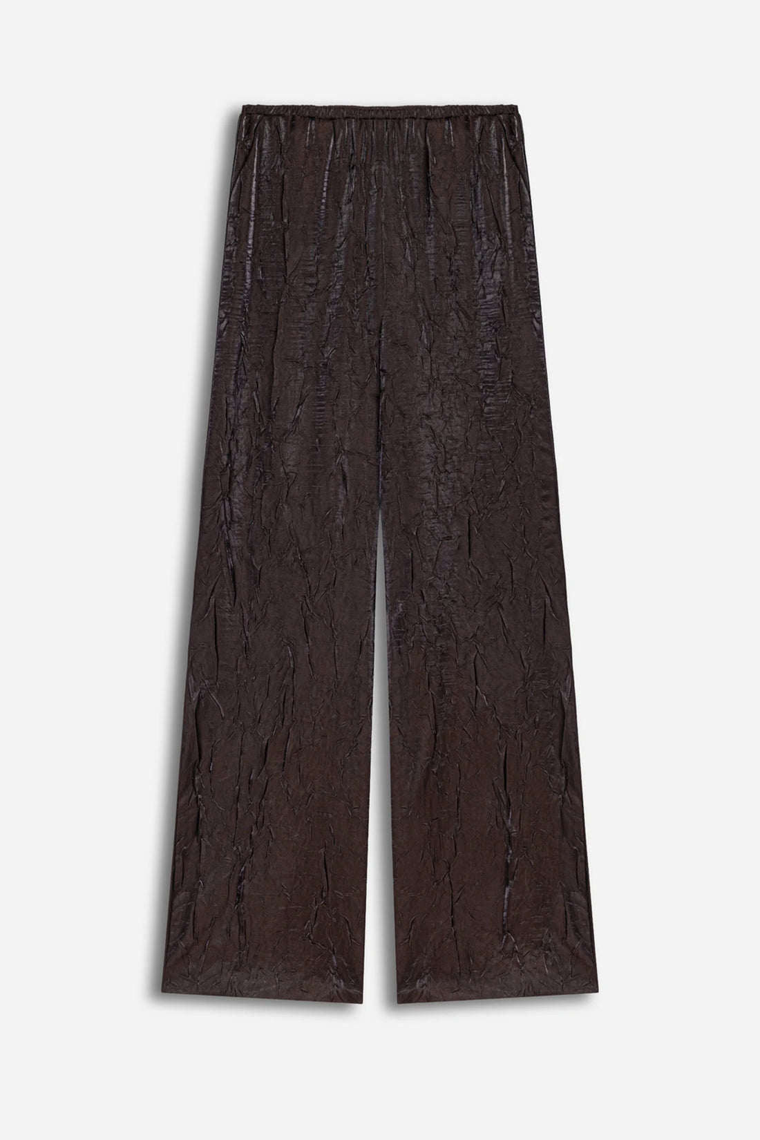 Crinkle Effect Wide Leg Trousers
