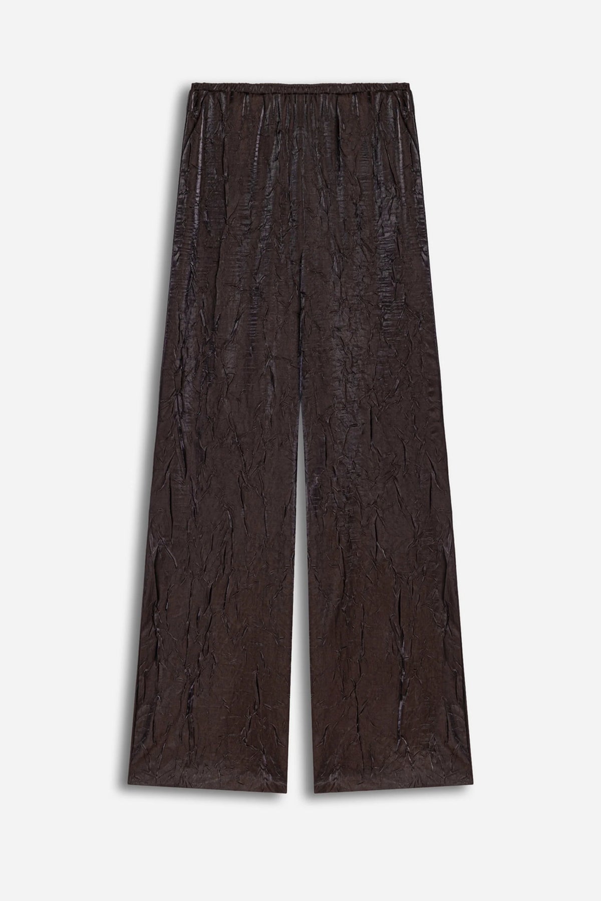 Crinkle Effect Wide Leg Trousers
