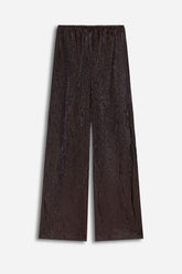 Crinkle Effect Wide Leg Trousers
