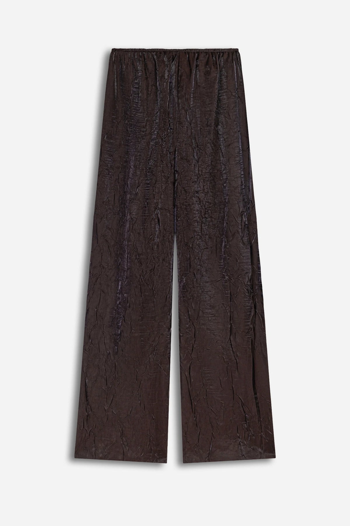 Crinkle Effect Wide Leg Trousers