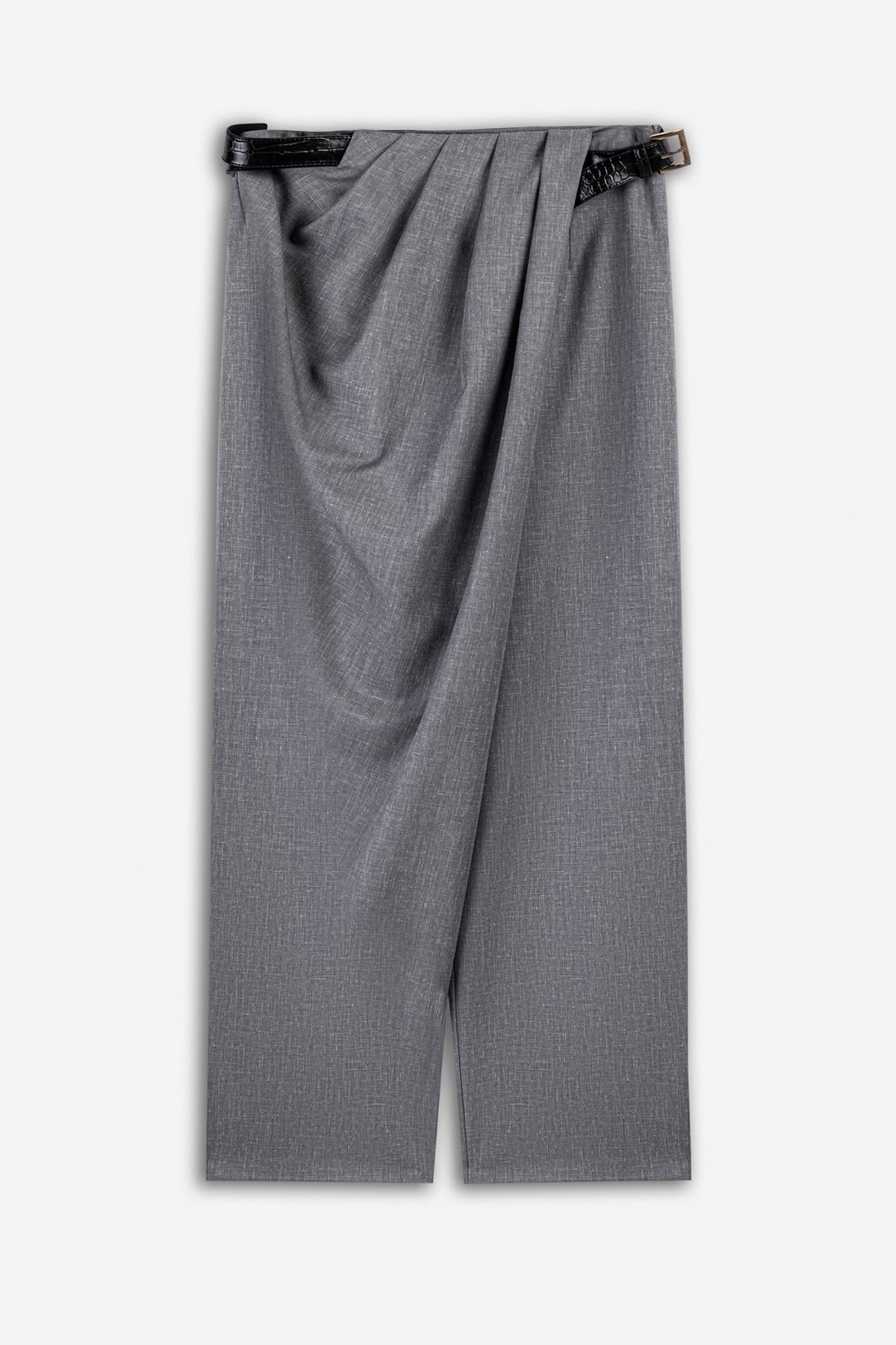 Asymmetric Pleat Detail Trousers