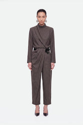 Asymmetric Pleat Detail Trousers