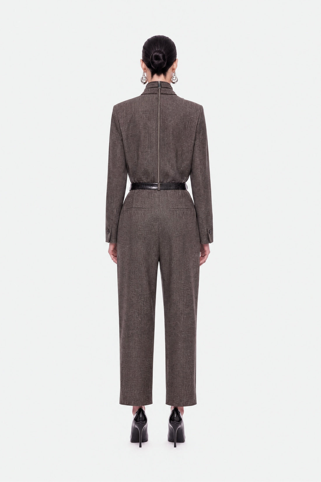 Asymmetric Pleat Detail Trousers