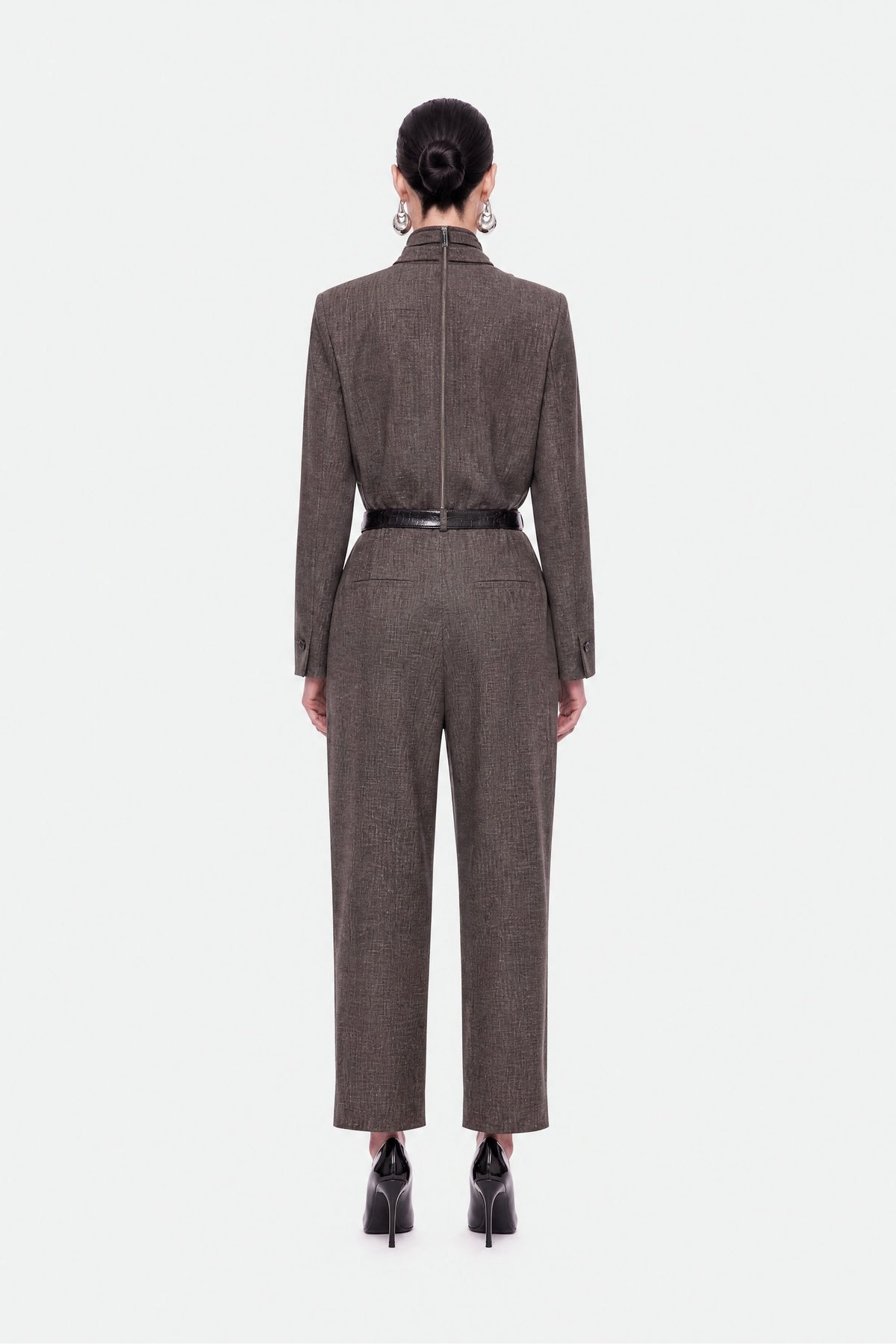 Asymmetric Pleat Detail Trousers