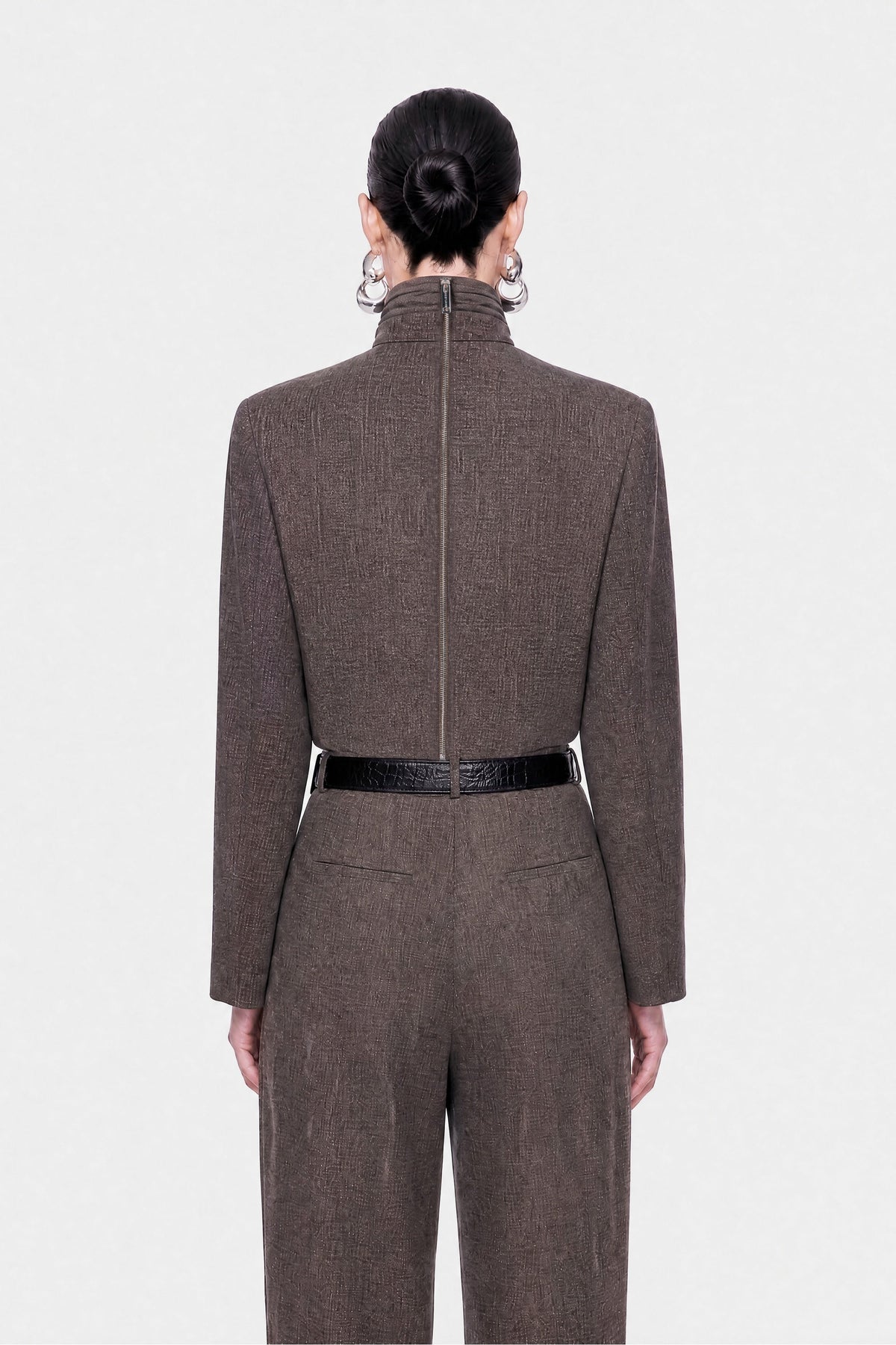 Asymmetric Pleat Detail Trousers
