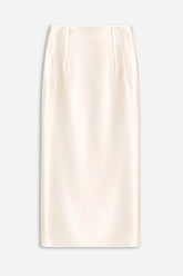 Pleat-Detail Pencil Skirt