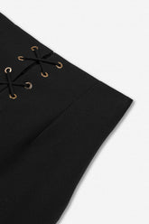Eyelet-Detail High-Waist Midi Skirt