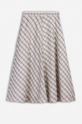 Checked Flared Midi Skirt
