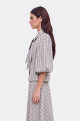 Checked Flared Midi Skirt