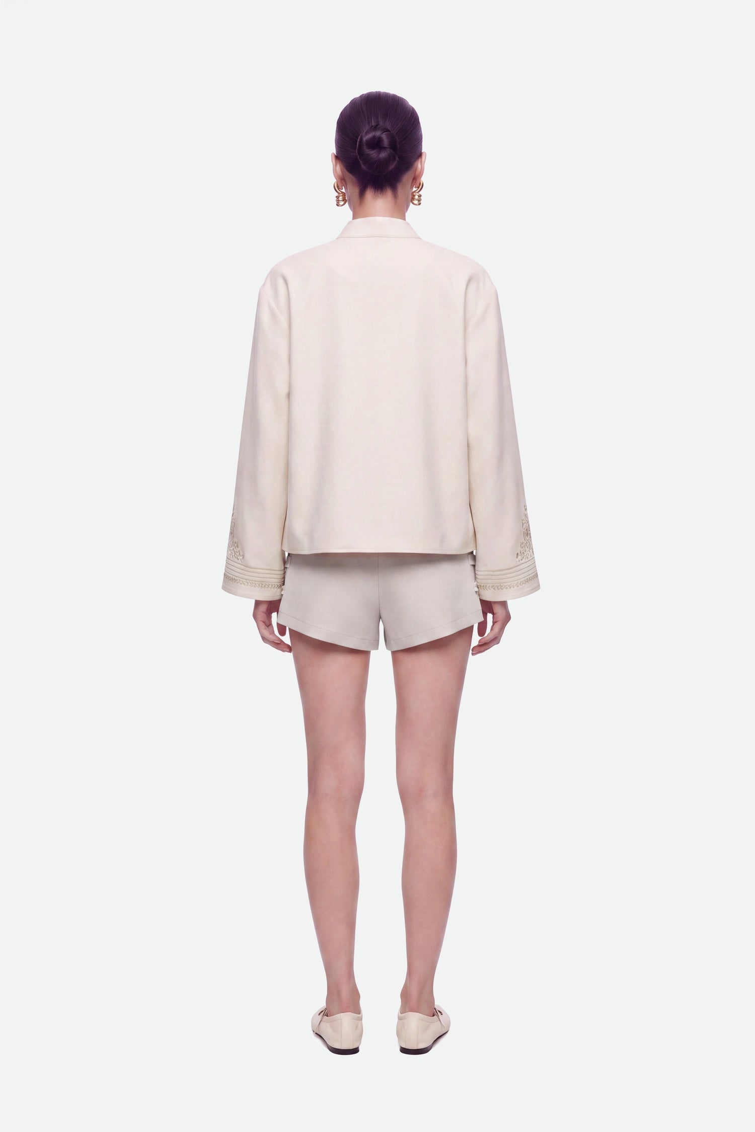 Embroidery Detail Oversized Jacket
