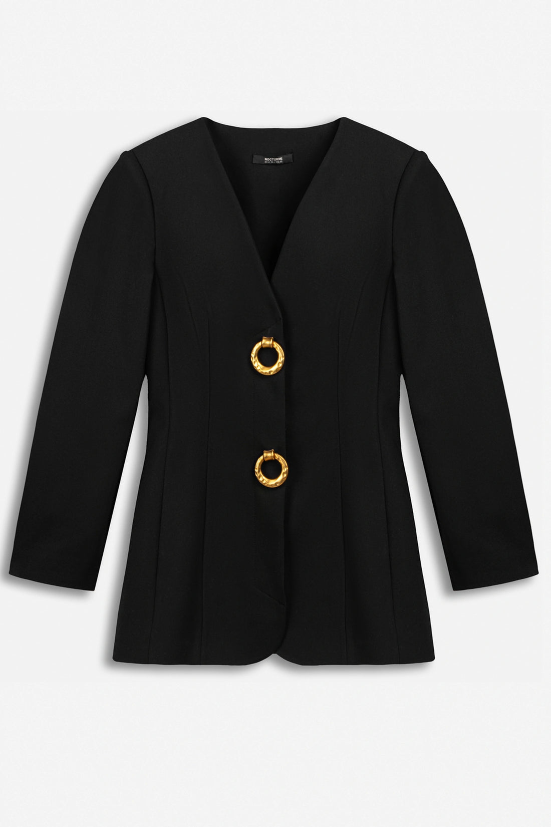 Ring-Button Wrap-Front Jacket
