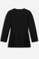 Ring-Button Wrap-Front Jacket