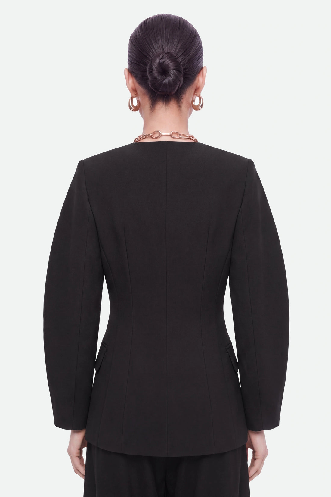 Ring-Button Wrap-Front Jacket