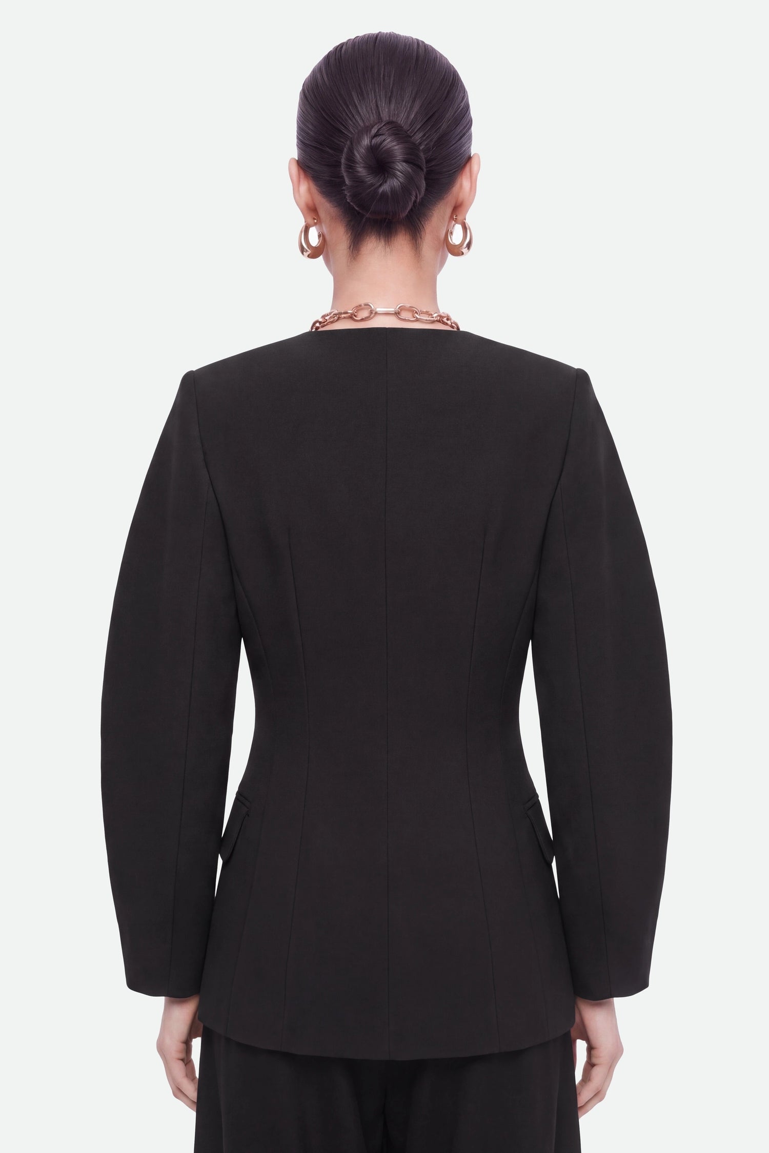 Ring-Button Wrap-Front Jacket