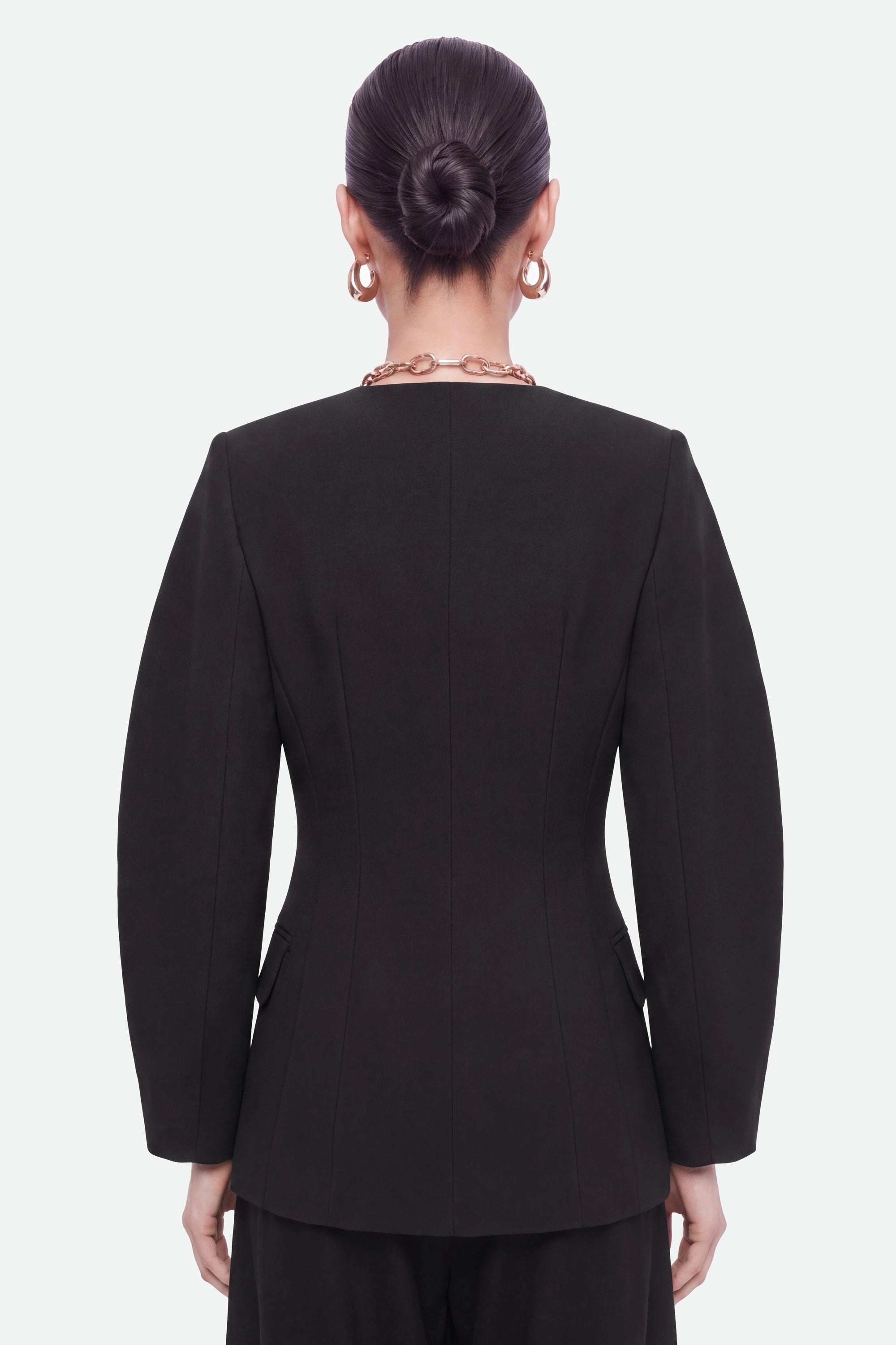 Ring-Button Wrap-Front Jacket