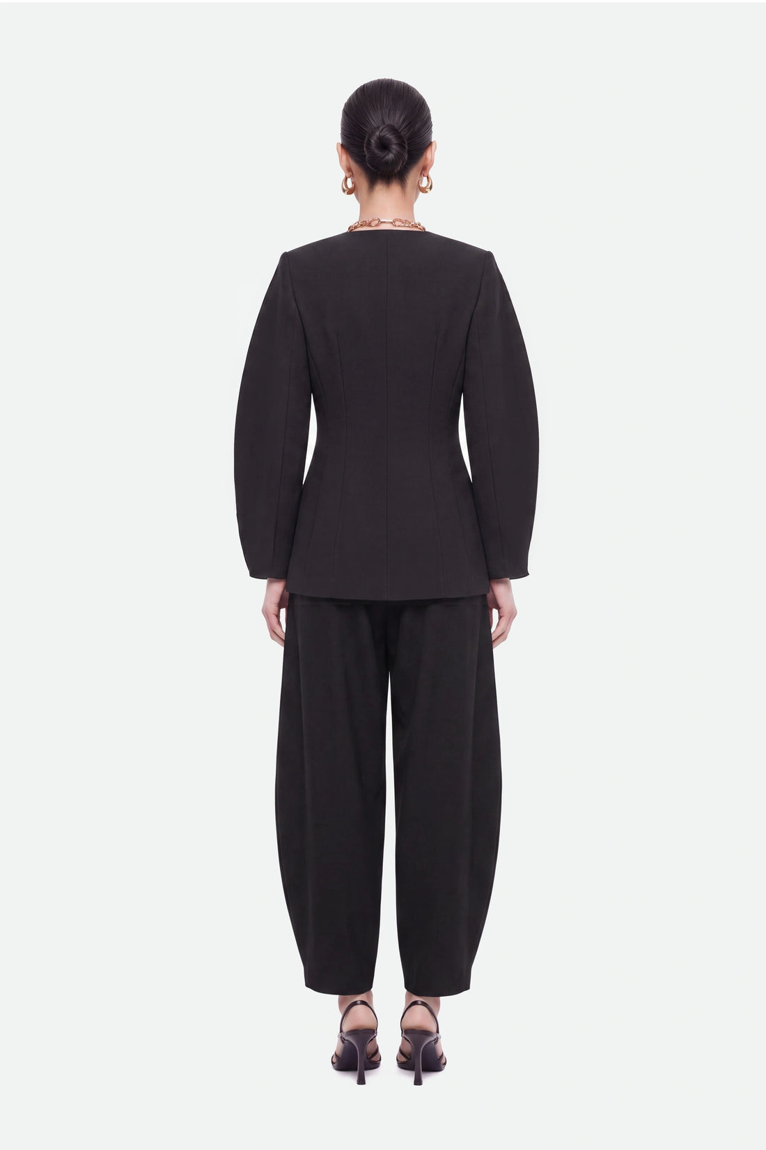 Ring-Button Wrap-Front Jacket