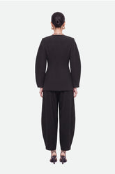 Ring-Button Wrap-Front Jacket