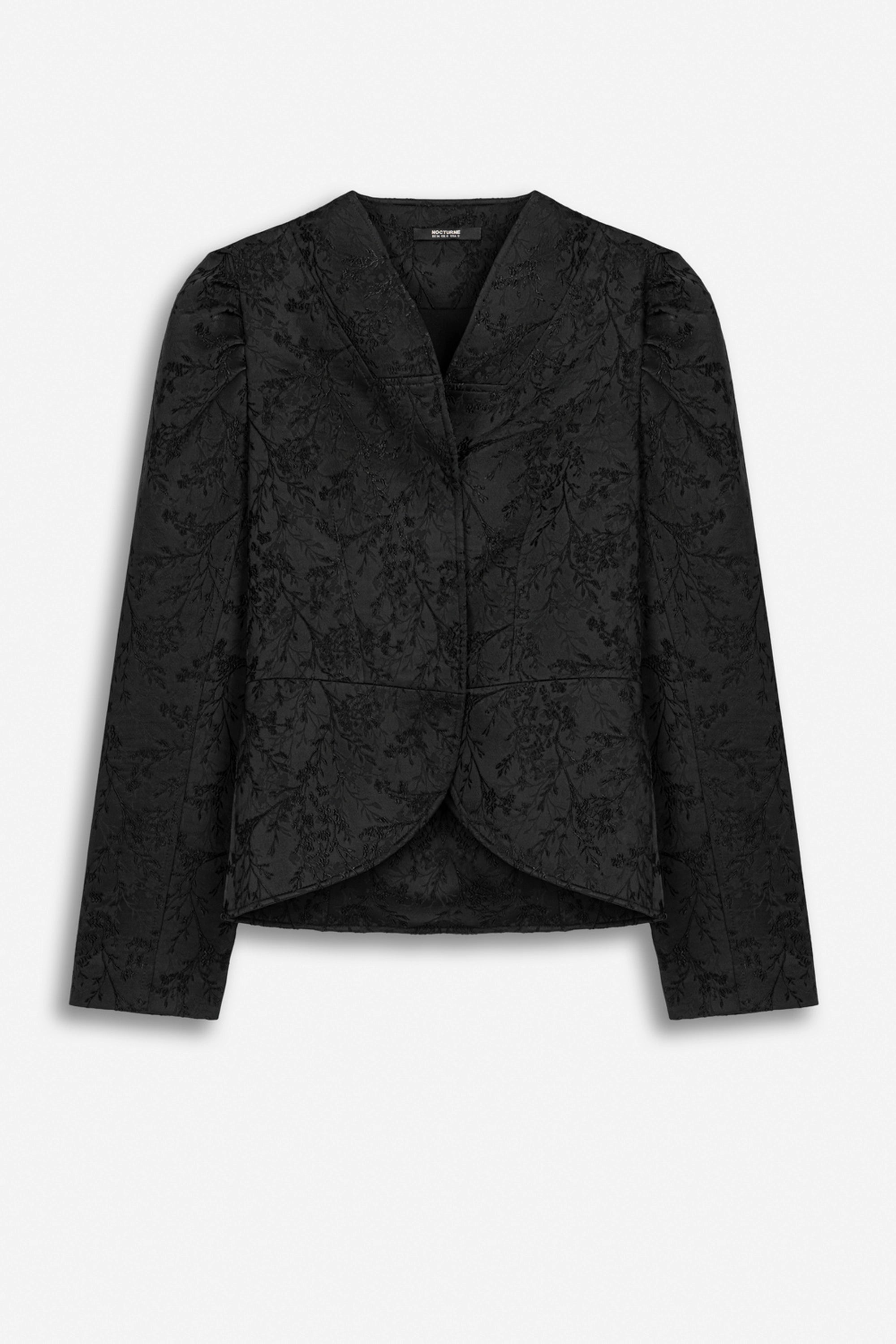 Jacquard Balloon Sleeve Wrap Jacket