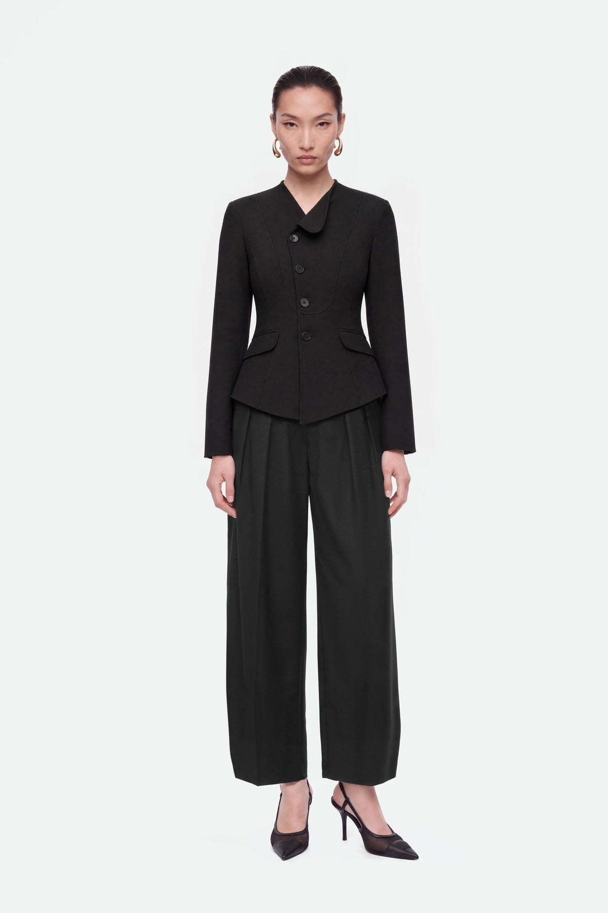 Asymmetric Collar Fitted Jacket