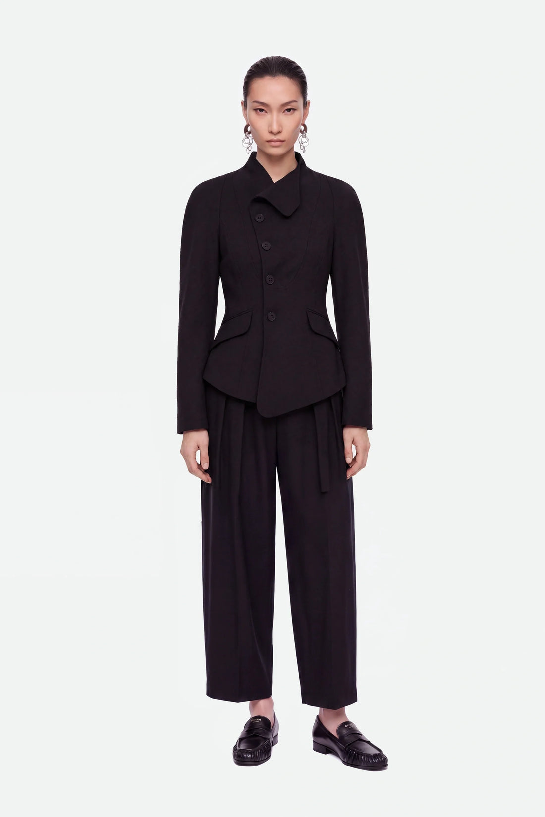 Asymmetric Collar Fitted Jacket