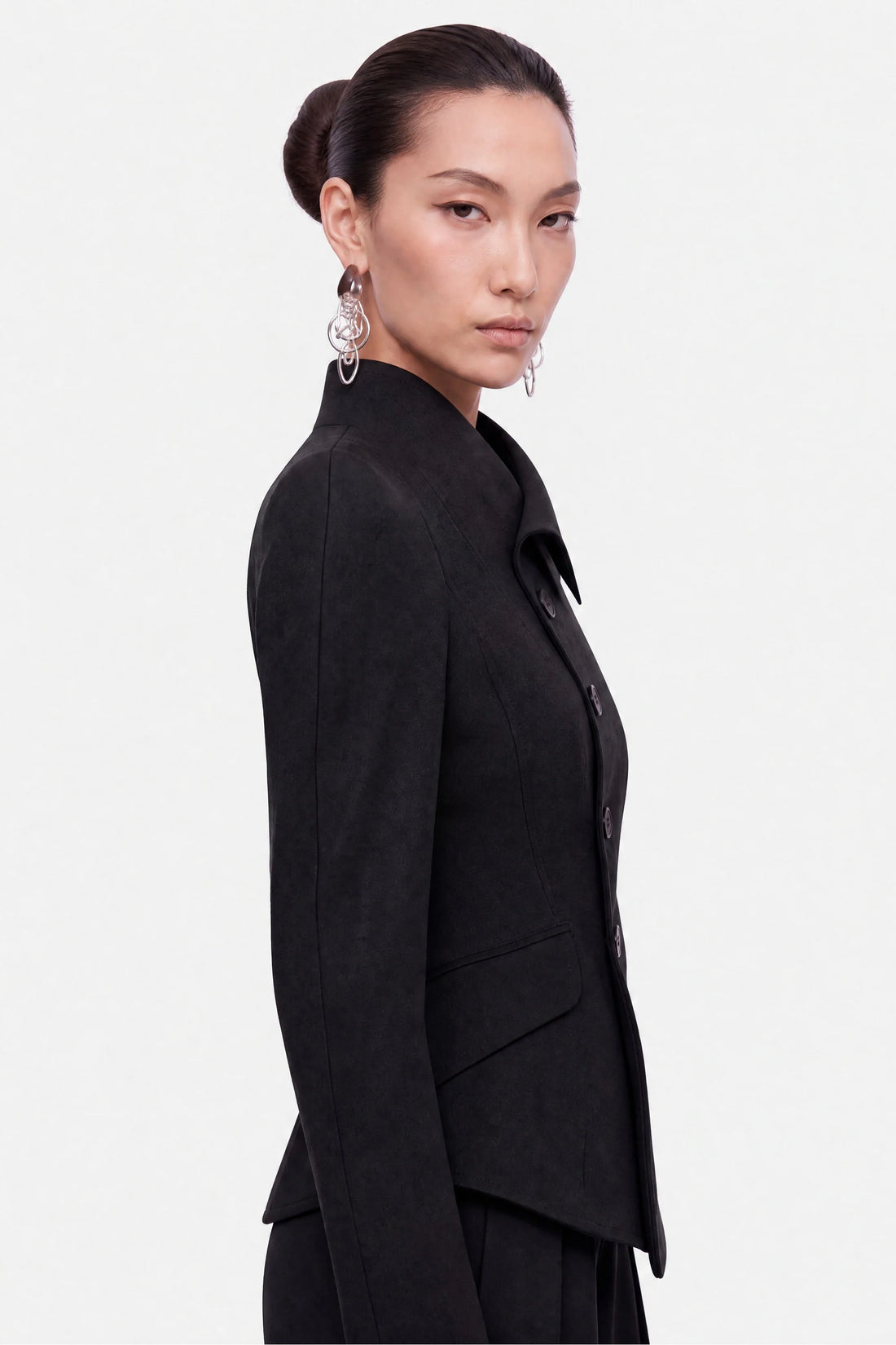Asymmetric Collar Fitted Jacket