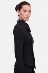 Asymmetric Collar Fitted Jacket