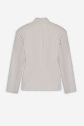 Brooch Detail Collarless Jacket