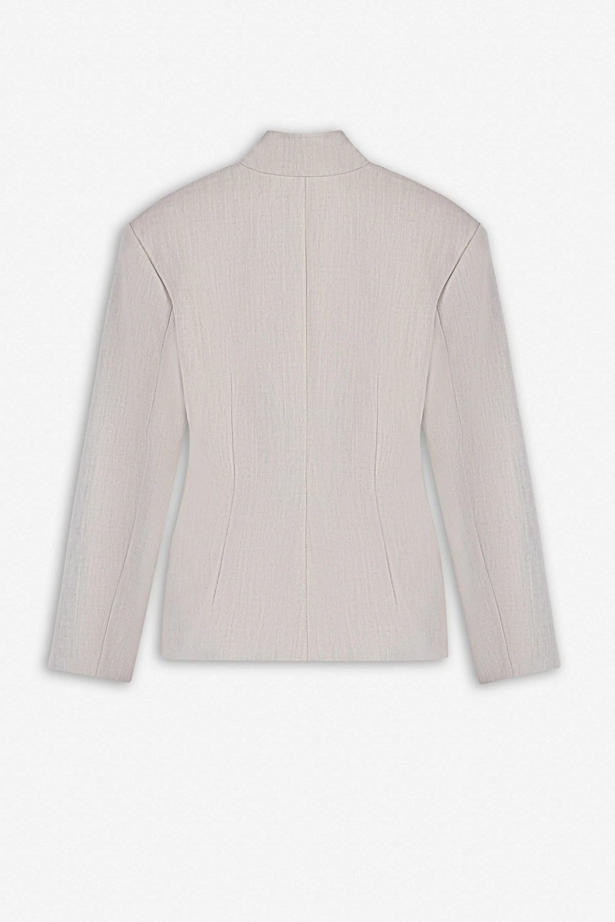 Brooch Detail Collarless Jacket