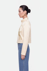 Embroidery Detail Cropped Jacket