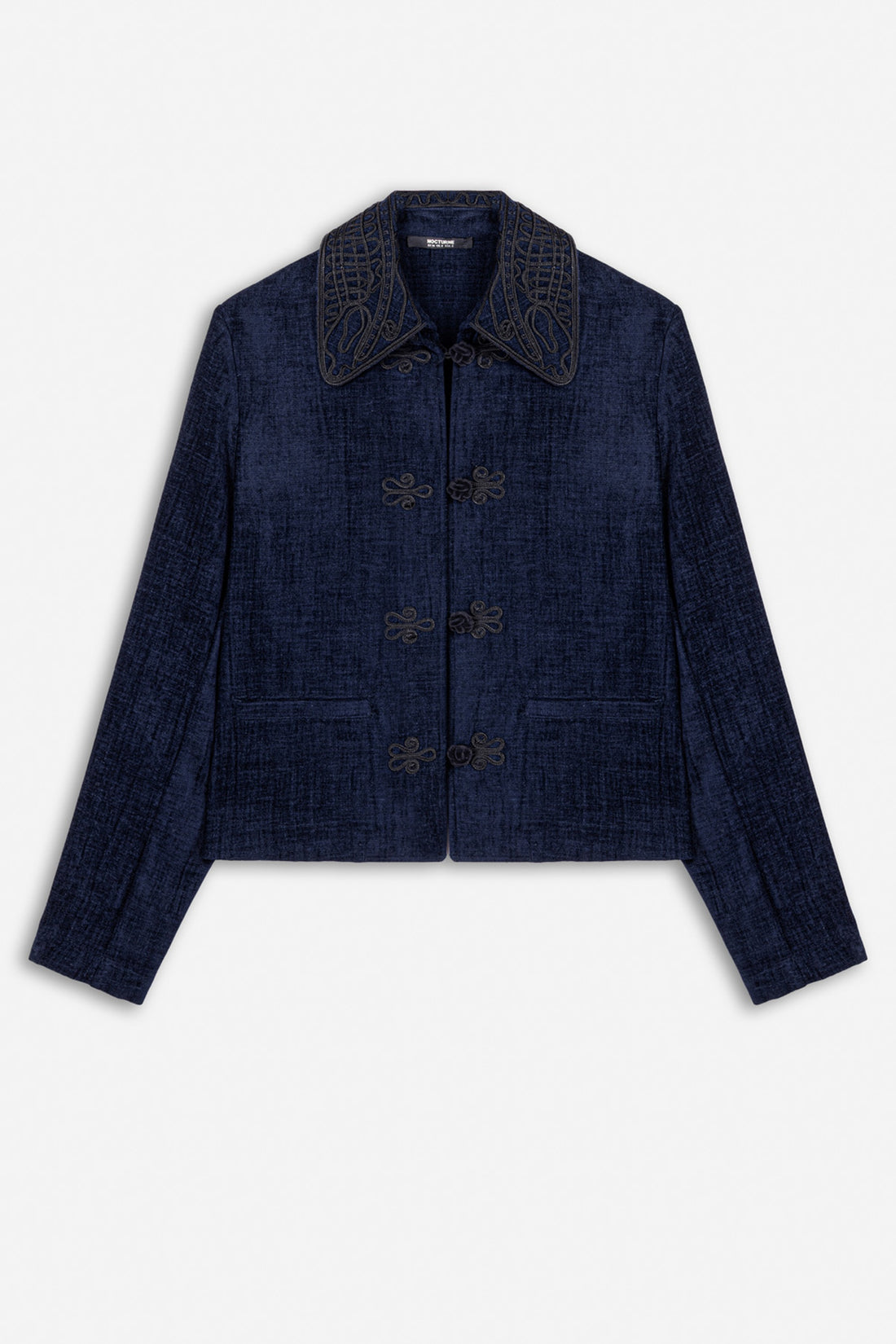 Embroidered Collar Corduroy Jacket
