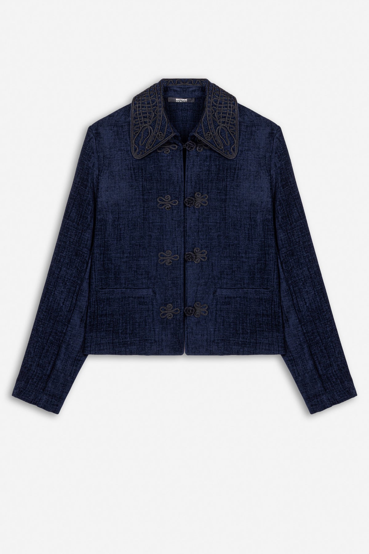 Embroidered Collar Corduroy Jacket