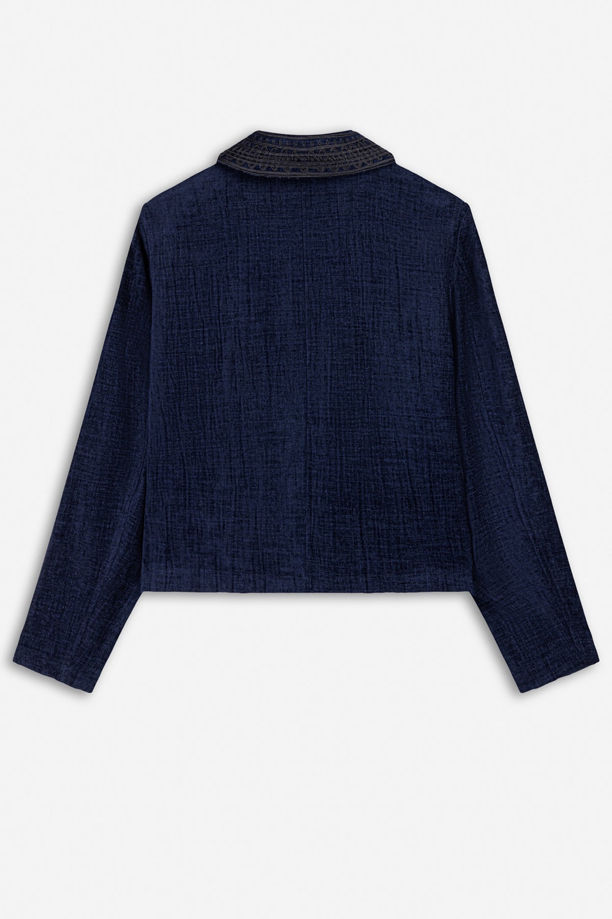 Embroidered Collar Corduroy Jacket