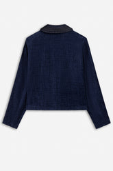 Embroidered Collar Corduroy Jacket