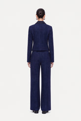 Embroidered Collar Corduroy Jacket