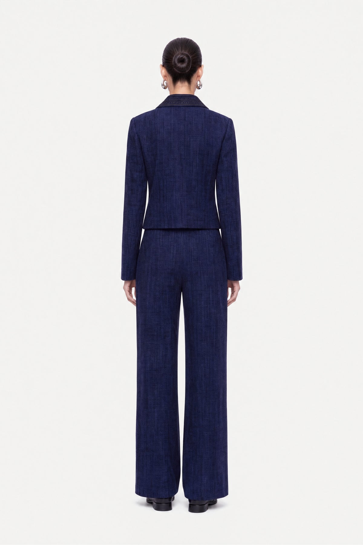 Embroidered Collar Corduroy Jacket