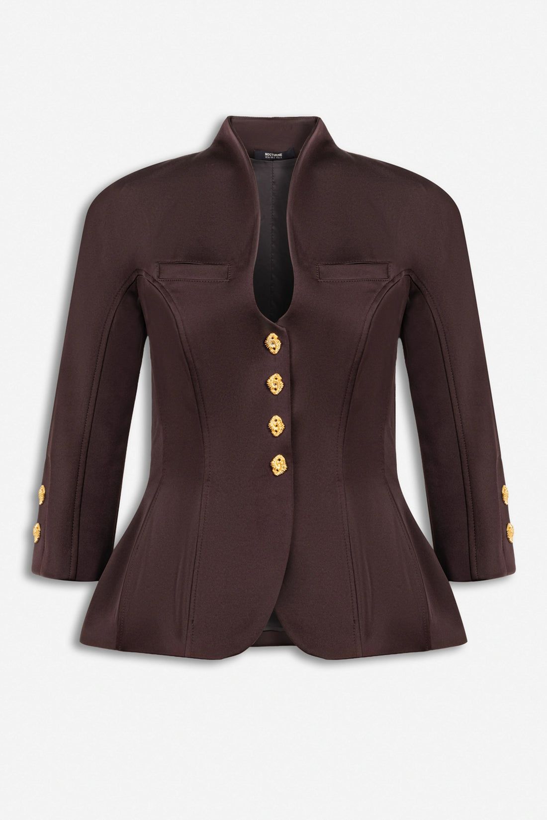 Boned Stand Collar Jacket
