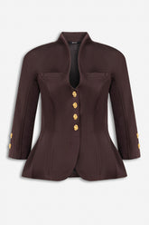 Boned Stand Collar Jacket