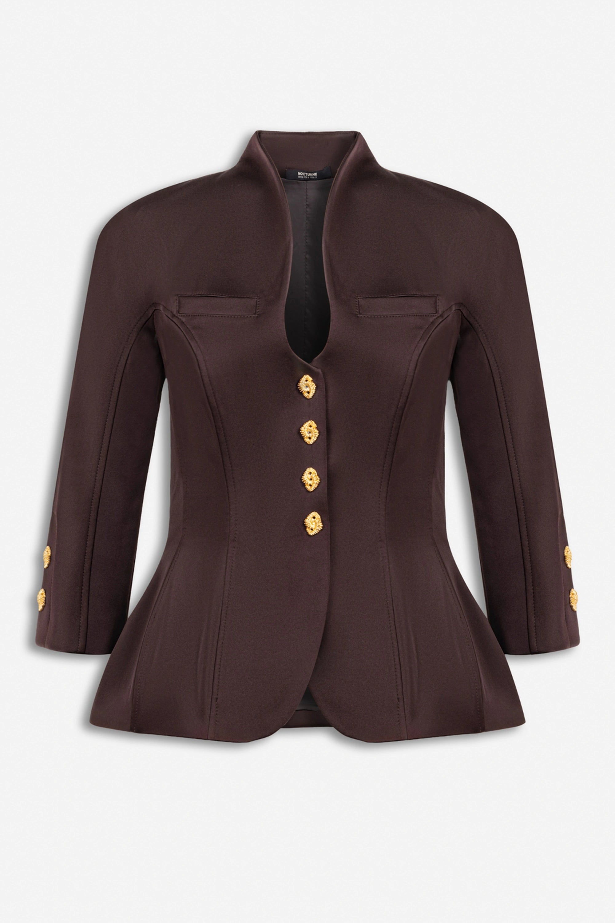 Boned Stand Collar Jacket