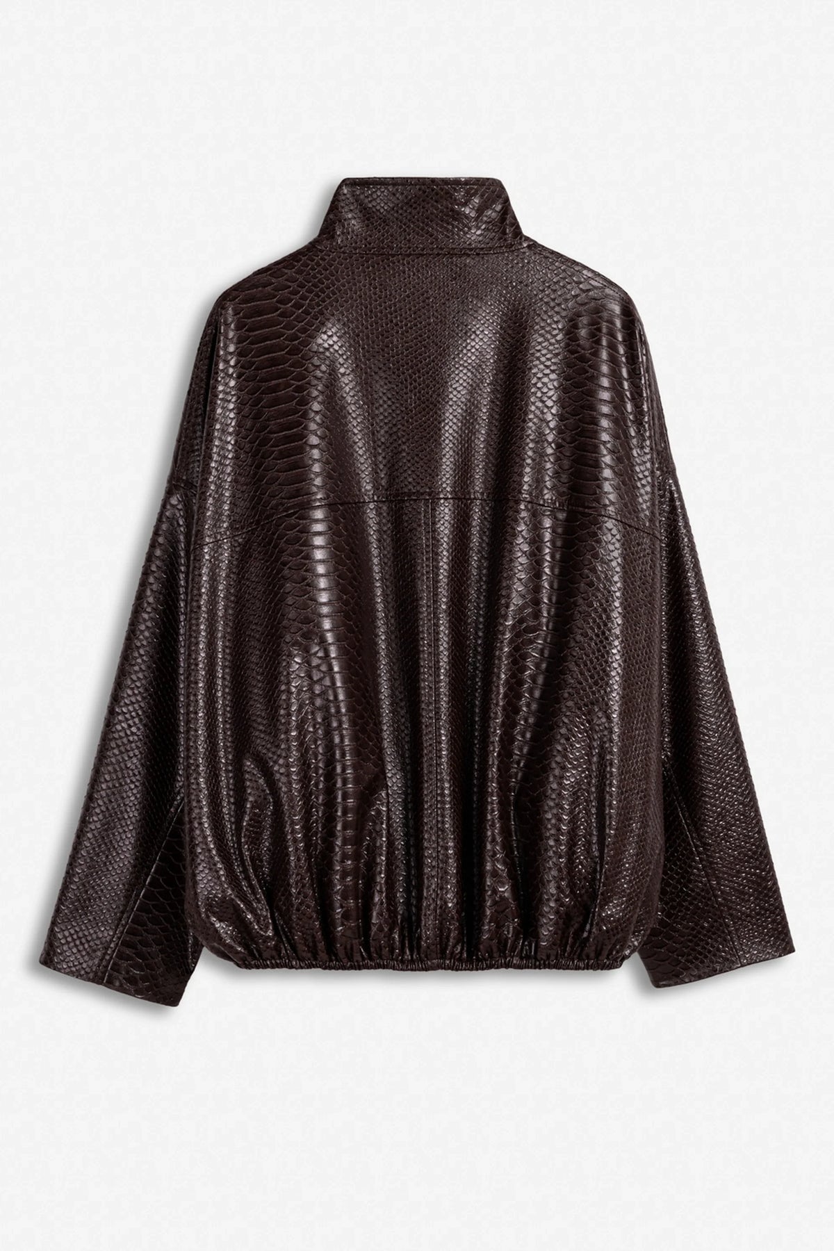 Snake Effect Leather Jacket