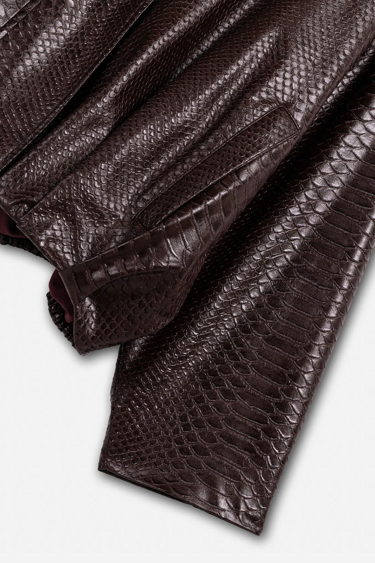 Snake Effect Leather Jacket