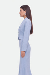 Shawl Collar Cropped Jacket