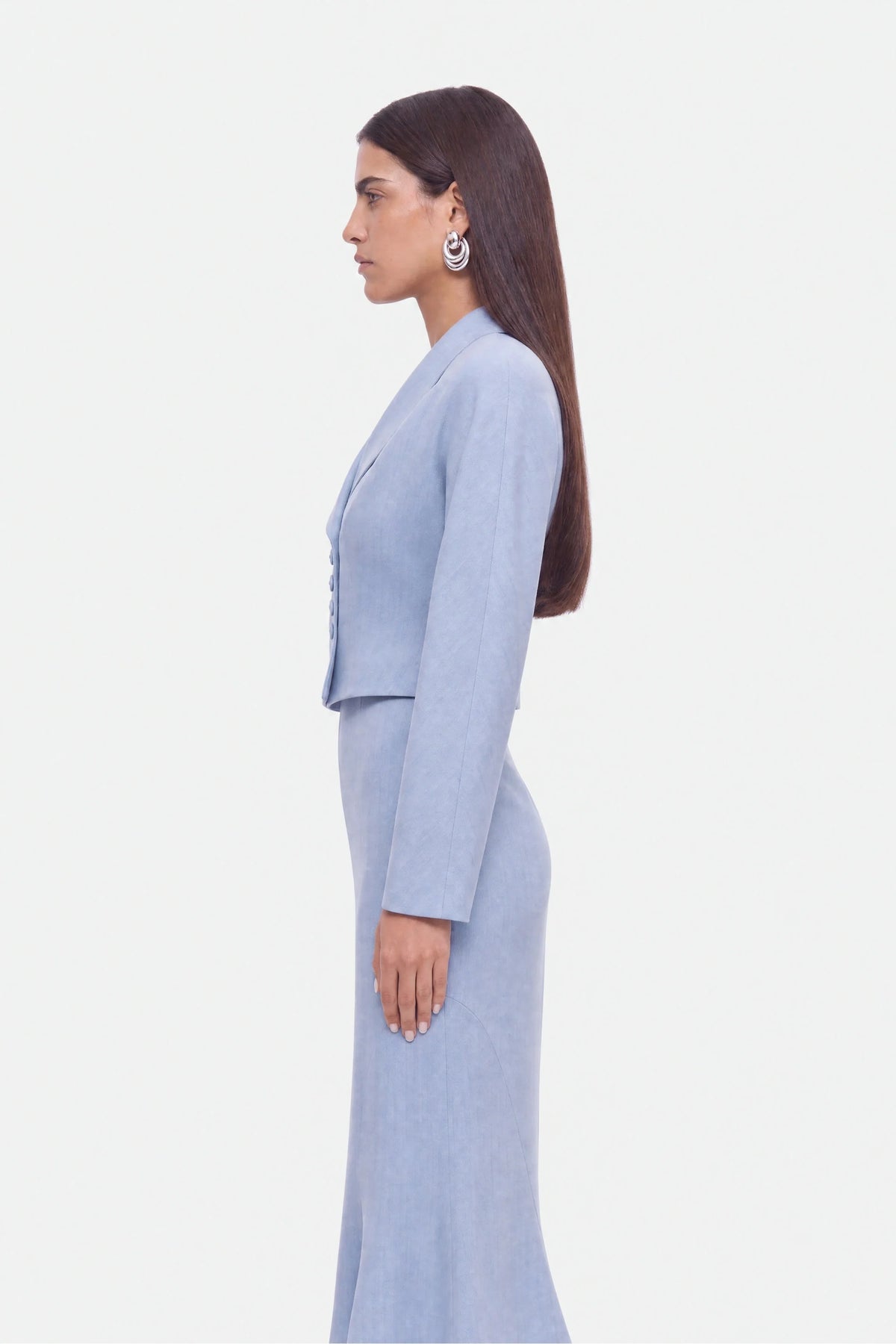 Shawl Collar Cropped Jacket