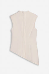 Padded-Shoulder Asymmetric Blouse