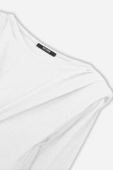 Bow Button Draped Blouse
