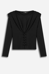 Chinese Button Knit Blouse