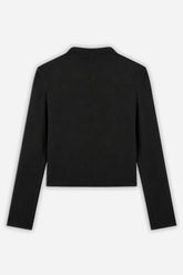 Ruffle-Trim Zip-Front Blouse